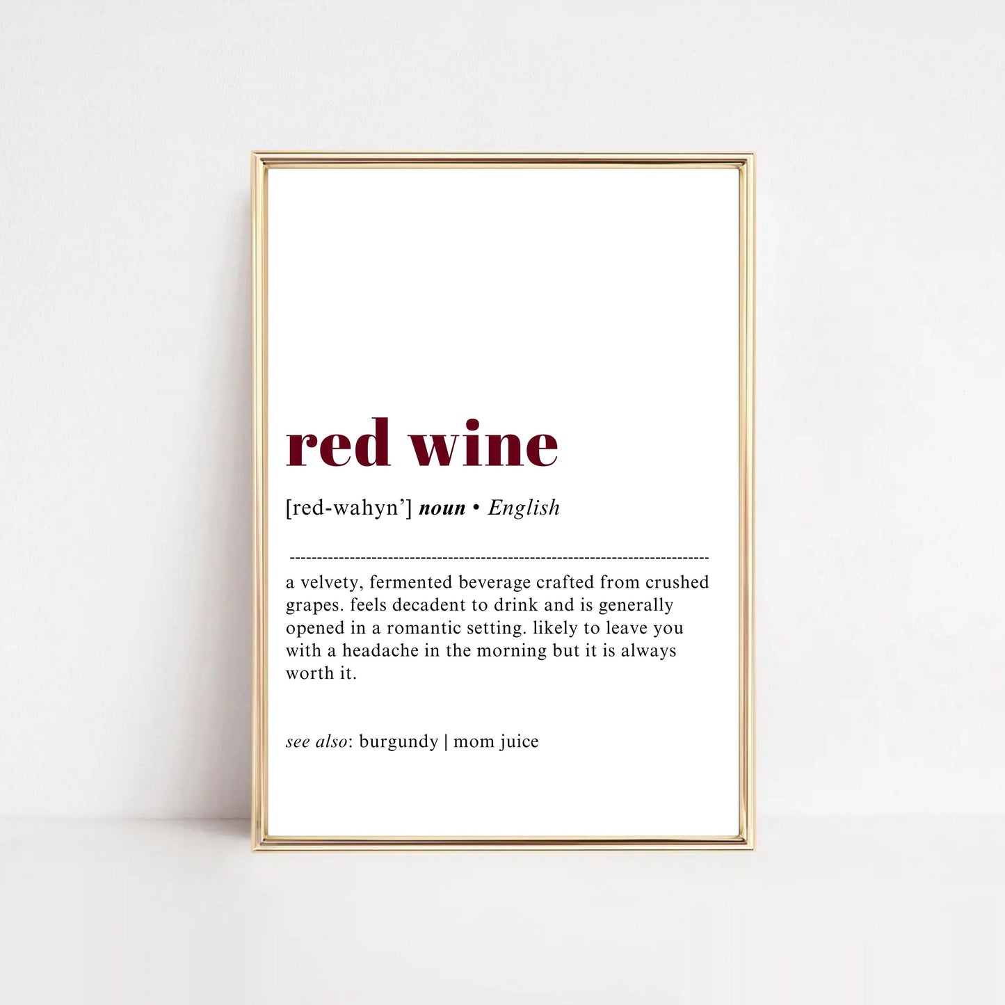 Red Wine Definition Poster Hööshold