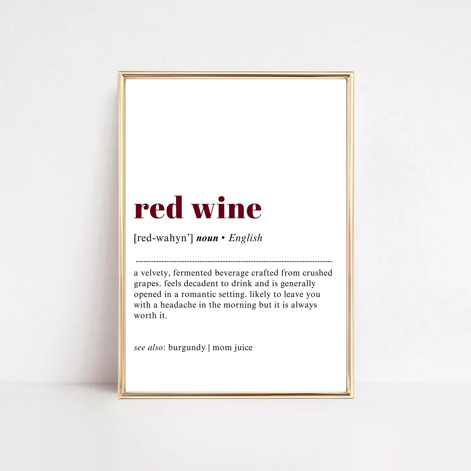 Red Wine Definition Poster Hööshold