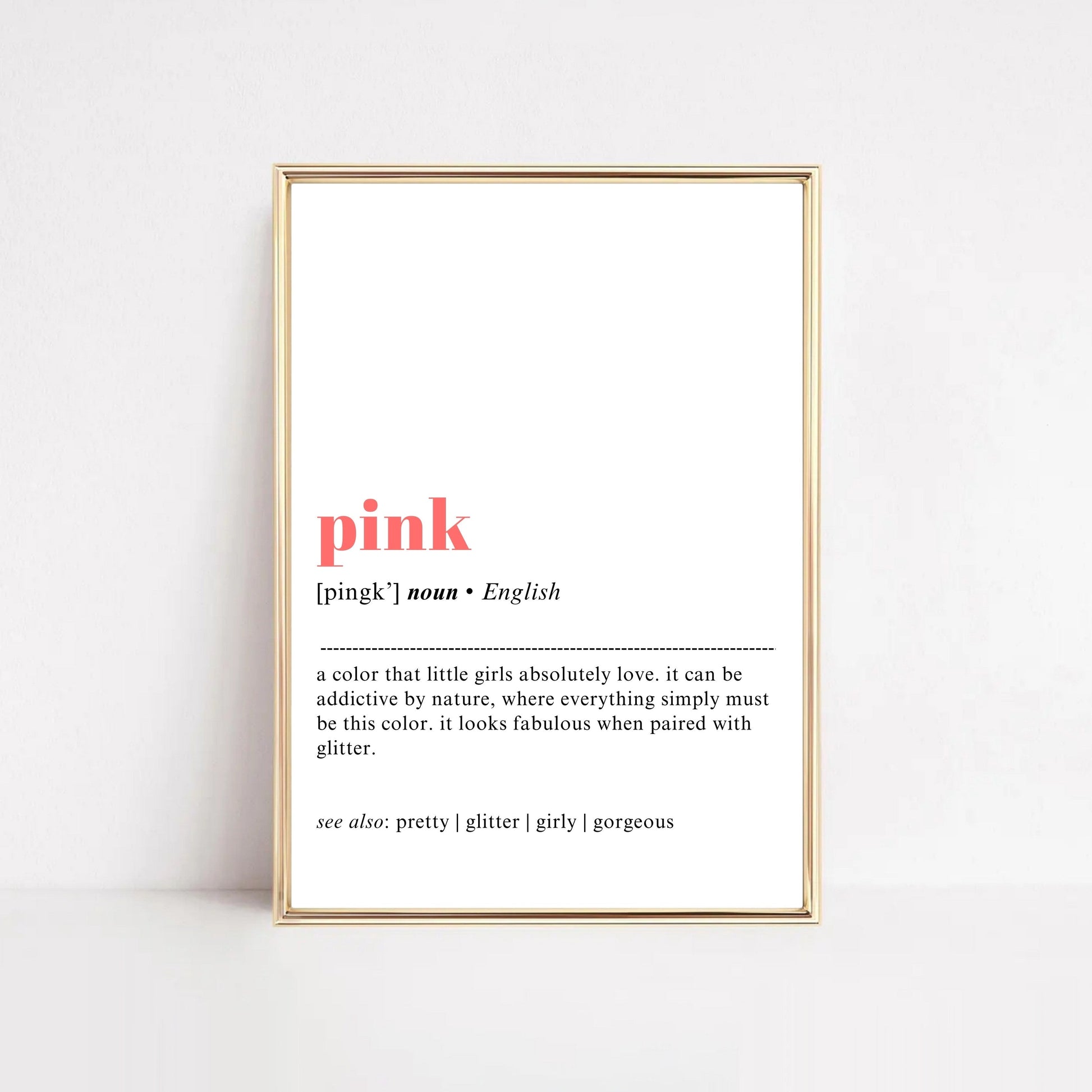 Pink Definition Poster Hööshold