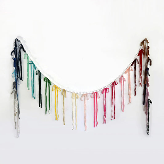 Rainbow Christmas Garland | velvet bow garland My Store