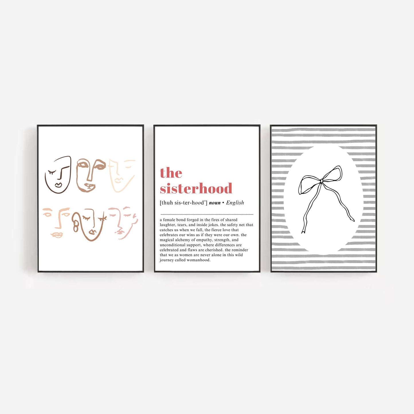 Sisterhood Sorority | Set of 3 Wall Art Hööshold