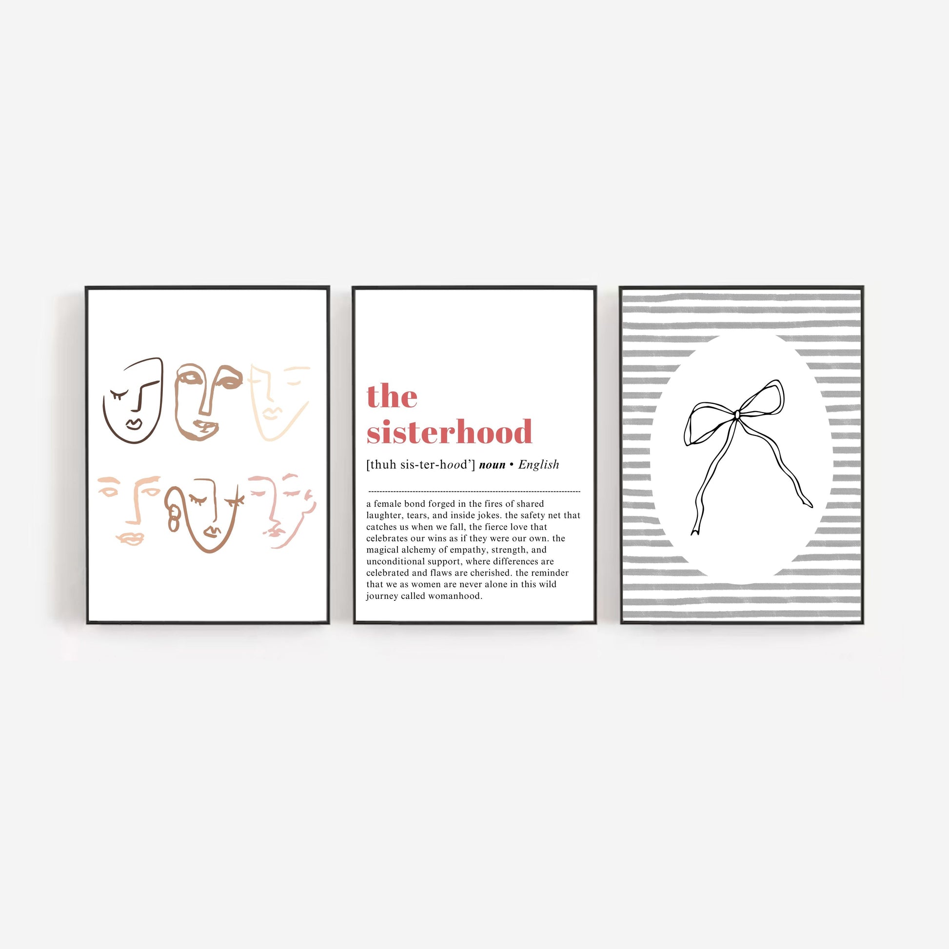 Sisterhood Sorority | Set of 3 Wall Art Hööshold