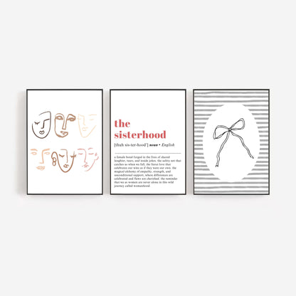 Sisterhood Sorority | Set of 3 Wall Art Hööshold