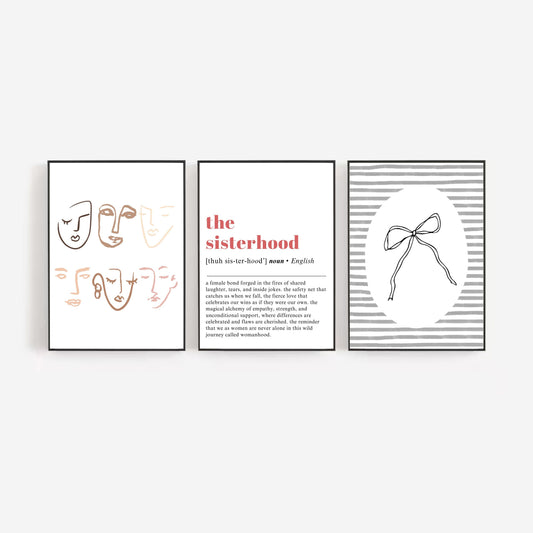 Sisterhood Sorority | Set of 3 Wall Art Hööshold