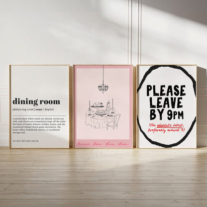 Dining Room Wall Decor | Set of 3 Wall Art Hööshold