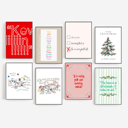 Home Alone Movie Poster Set | Christmas Wall Art Hooshold