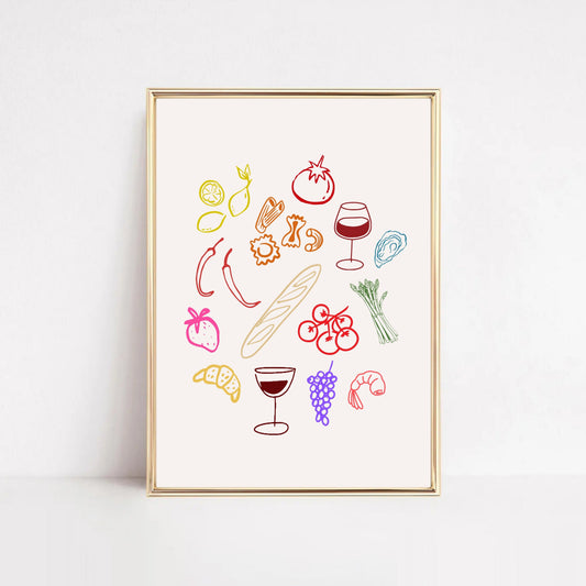 Kitchen Wall Decor Food Print Hööshold