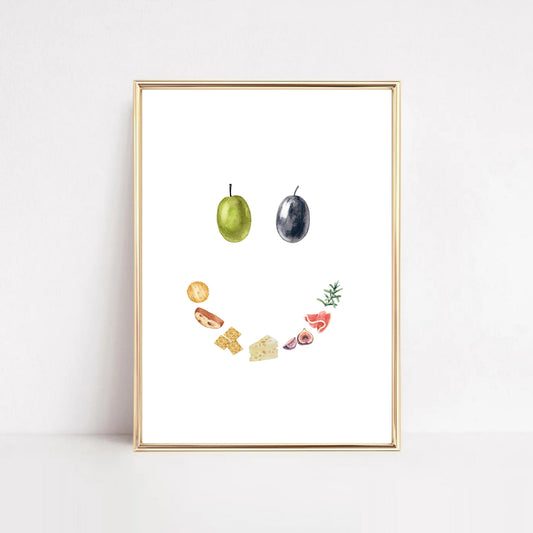 Kitchen Wall Decor Happy Charcuterie Print Hööshold