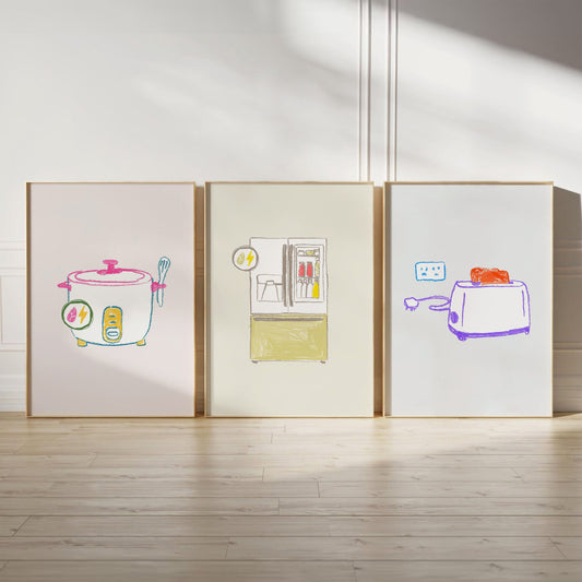 Kitchen Wall Decor | Set of 3 Wall Art Hööshold