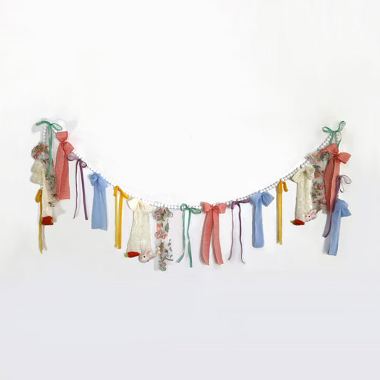 Spring Garland | floral velvet bow garland Hööshold